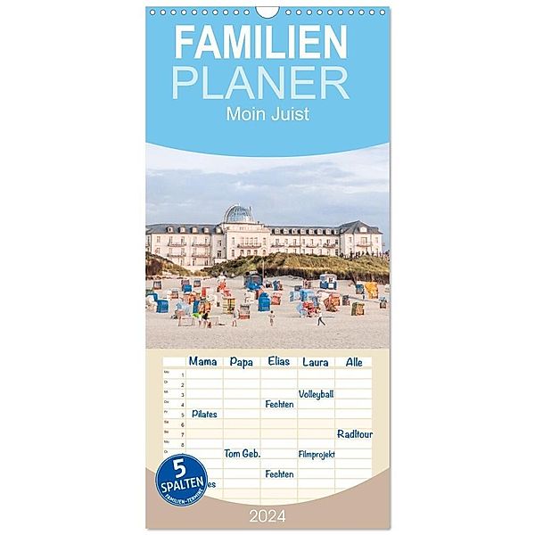 Familienplaner 2024 - Moin Juist mit 5 Spalten (Wandkalender, 21 x 45 cm) CALVENDO, Dietmar Scherf