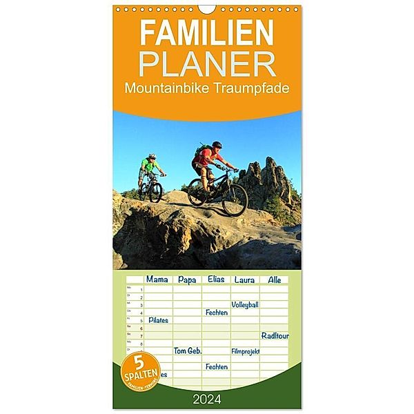 Familienplaner 2024 - Mountainbike Traumpfade mit 5 Spalten (Wandkalender, 21 x 45 cm) CALVENDO, Matthias Rotter