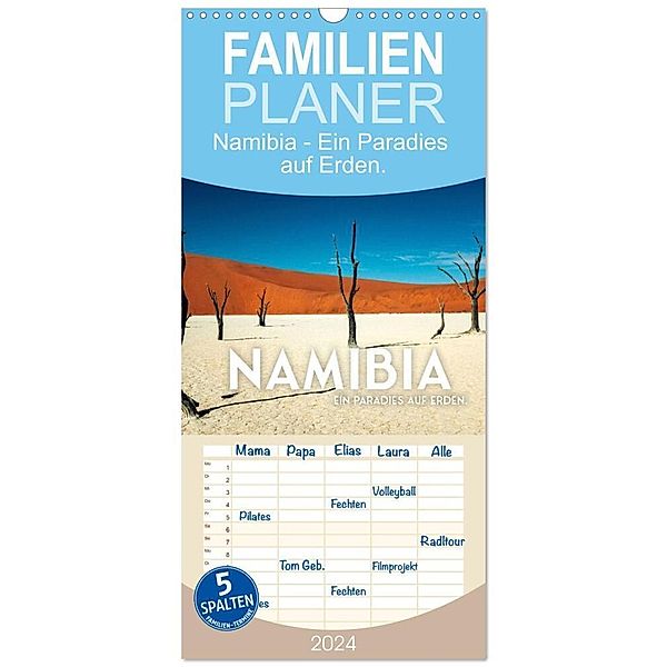 Familienplaner 2024 - Namibia - Ein Paradies auf Erden. mit 5 Spalten (Wandkalender, 21 x 45 cm) CALVENDO, SF