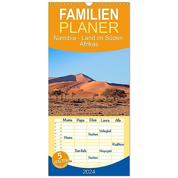 Familienplaner 2024 - Namibia - Land im Süden Afrikas mit 5 Spalten (Wandkalender, 21 x 45 cm) CALVENDO, Harry Müller