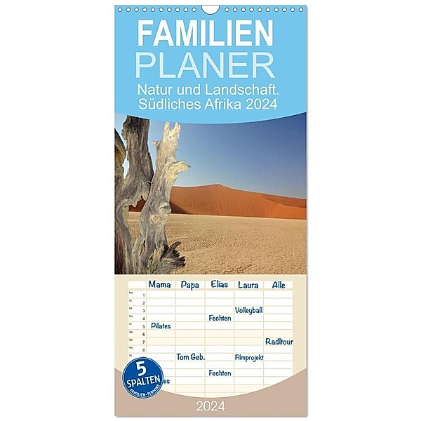 Familienplaner 2024 - Natur und Landschaft. Südliches Afrika 2024 mit 5 Spalten (Wandkalender, 21 x 45 cm) CALVENDO, Marlen Jürgens