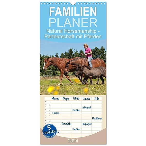 Familienplaner 2024 - Natural Horsemanship - Partnerschaft mit Pferden mit 5 Spalten (Wandkalender, 21 x 45 cm) CALVENDO, Meike Bölts