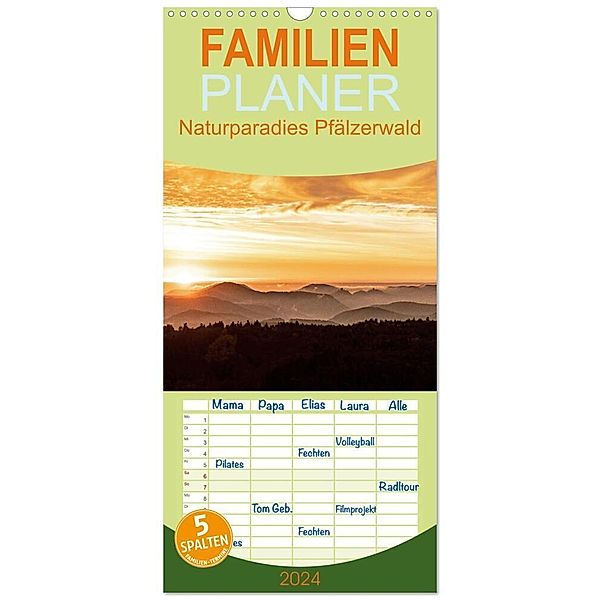 Familienplaner 2024 - Naturparadies Pfälzerwald mit 5 Spalten (Wandkalender, 21 x 45 cm) CALVENDO, Momentfänger - Patricia Flatow