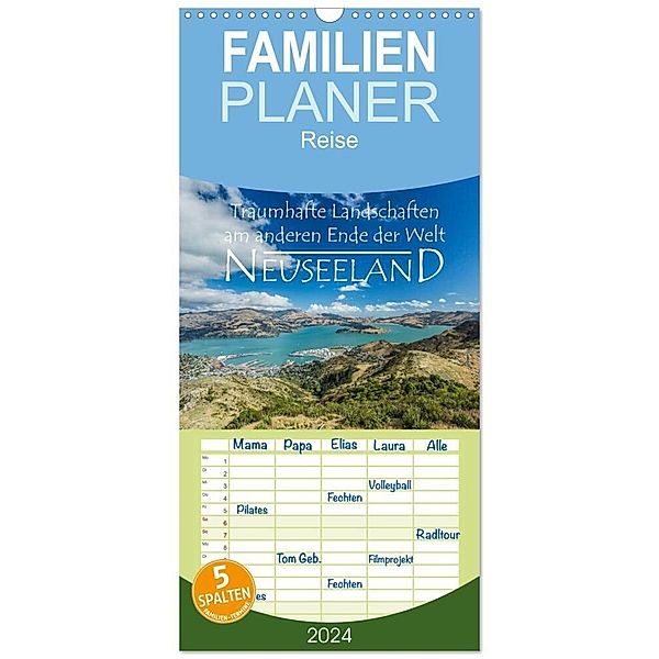 Familienplaner 2024 - Neuseeland - Traumhafte Landschaften am anderen Ende der Welt mit 5 Spalten (Wandkalender, 21 x 45 cm) CALVENDO, Werner Moller