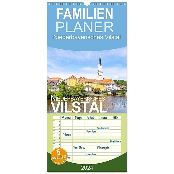 Familienplaner 2024 - Niederbayerisches Vilstal mit 5 Spalten (Wandkalender, 21 x 45 cm) CALVENDO, Hanna Wagner