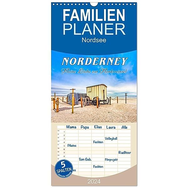 Familienplaner 2024 - NORDERNEY - Meine Liebe zur Nordseeinsel mit 5 Spalten (Wandkalender, 21 x 45 cm) CALVENDO, Andrea Dreegmeyer