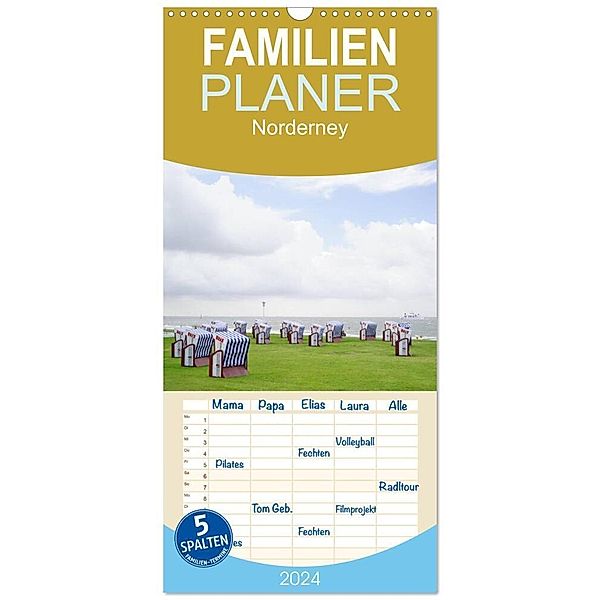 Familienplaner 2024 - Norderney - von barfuss bis Lackschuh mit 5 Spalten (Wandkalender, 21 x 45 cm) CALVENDO, Philipp Weber