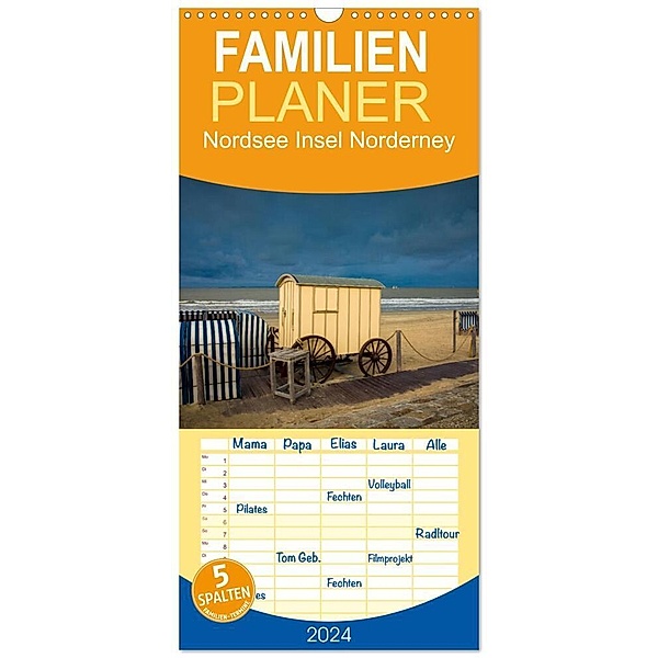 Familienplaner 2024 - Nordsee Insel Norderney mit 5 Spalten (Wandkalender, 21 x 45 cm) CALVENDO, Dietmar Scherf