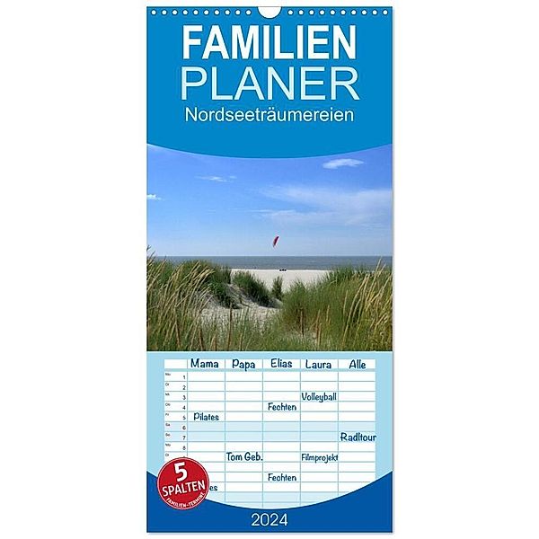 Familienplaner 2024 - Nordseeträumereien mit 5 Spalten (Wandkalender, 21 x 45 cm) CALVENDO, Susanne Herppich