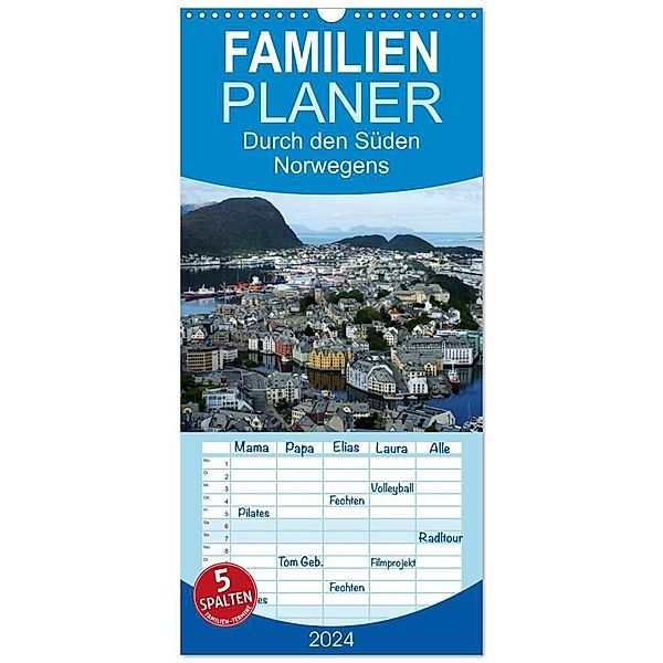Familienplaner 2024 - Norwegen 2024 mit 5 Spalten (Wandkalender, 21 x 45 cm) CALVENDO, Beate Bussenius