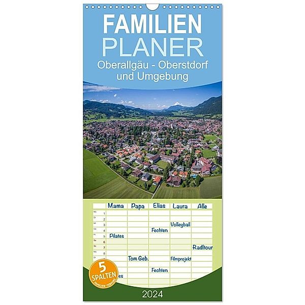 Familienplaner 2024 - Oberallgäu - Oberstdorf und Umgebung mit 5 Spalten (Wandkalender, 21 x 45 cm) CALVENDO, Stefan Mosert