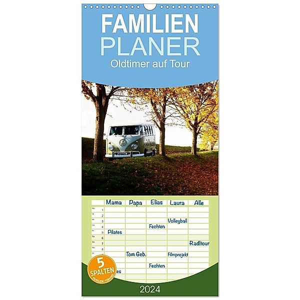 Familienplaner 2024 - Oldtimer auf Tour mit 5 Spalten (Wandkalender, 21 x 45 cm) CALVENDO, Heribert Adams foto-you.de