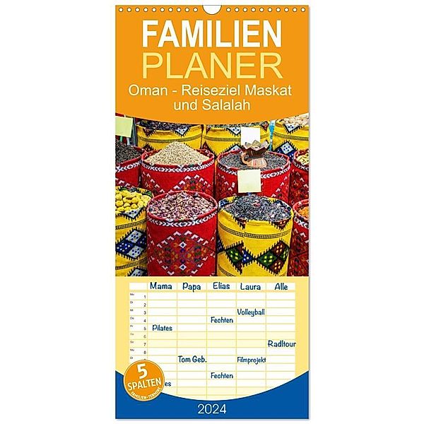 Familienplaner 2024 - Oman - Reiseziel Maskat und Salalah mit 5 Spalten (Wandkalender, 21 x 45 cm) CALVENDO, Nina Schwarze