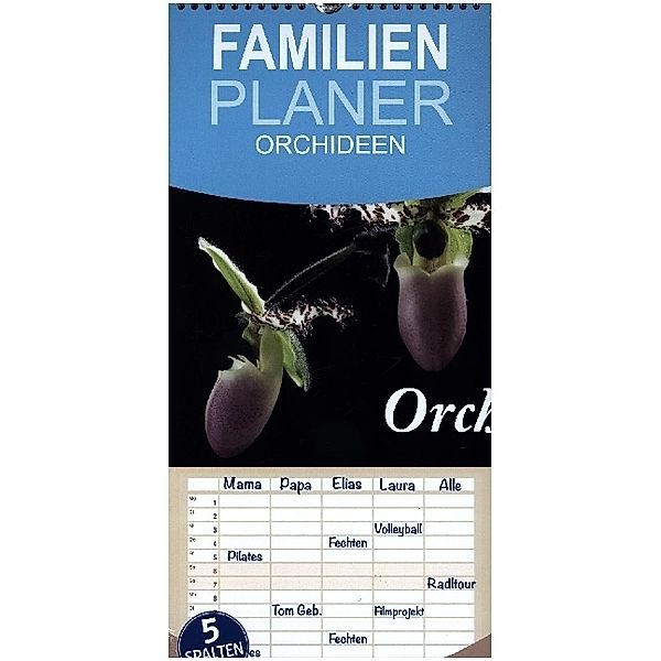 Familienplaner 2024 - Orchideen 2024 mit 5 Spalten (Wandkalender, 21 x 45 cm) CALVENDO, kleber©gagelart
