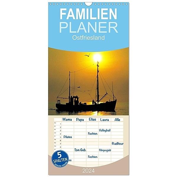 Familienplaner 2024 - Ostfriesland mit 5 Spalten (Wandkalender, 21 x 45 cm) CALVENDO, McPHOTO