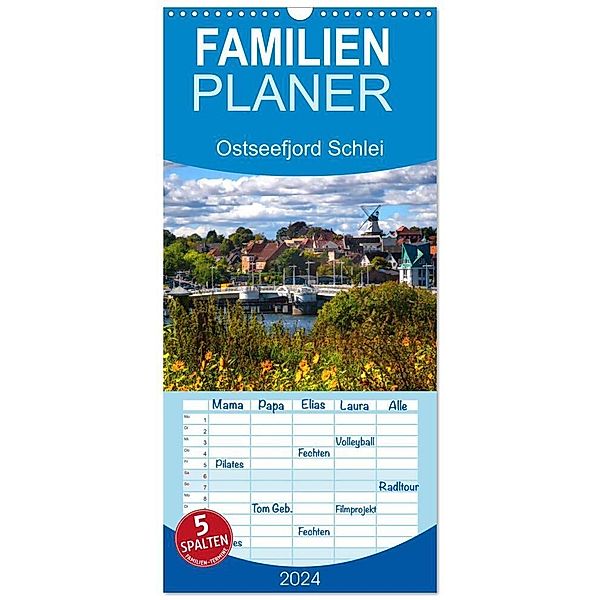 Familienplaner 2024 - Ostseefjord Schlei mit 5 Spalten (Wandkalender, 21 x 45 cm) CALVENDO, Ute Jackisch