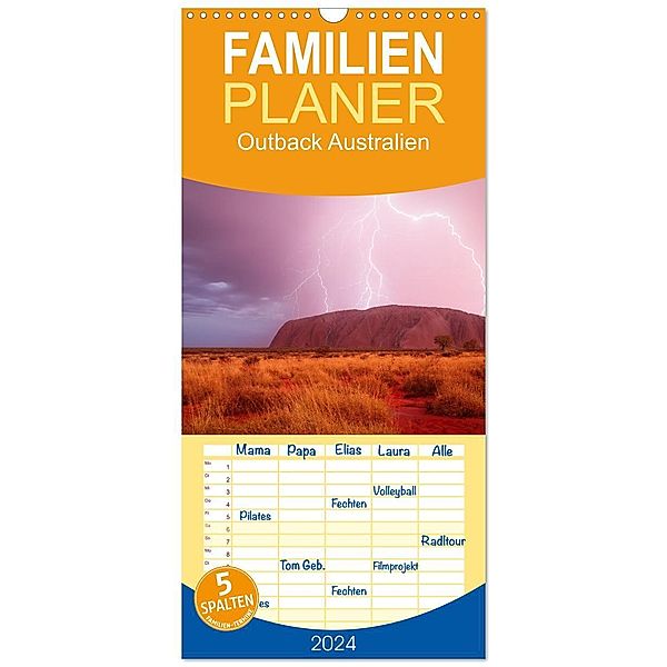 Familienplaner 2024 - Outback Australien mit 5 Spalten (Wandkalender, 21 x 45 cm) CALVENDO, Calvendo, Christoph Schaarschmidt