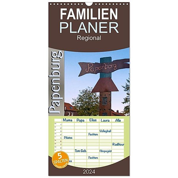 Familienplaner 2024 - Papenburg - Papenborg mit 5 Spalten (Wandkalender, 21 x 45 cm) CALVENDO, Hermann Koch