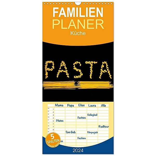 Familienplaner 2024 - Pasta mit 5 Spalten (Wandkalender, 21 x 45 cm) CALVENDO, Thomas Jäger
