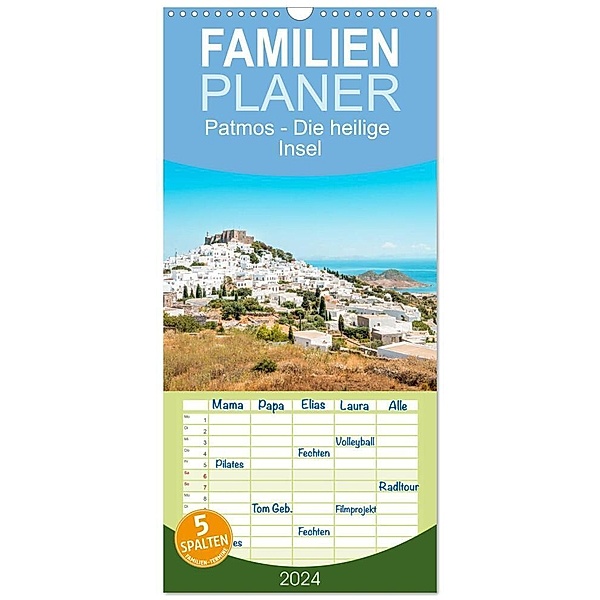 Familienplaner 2024 - Patmos - Die heilige Insel mit 5 Spalten (Wandkalender, 21 x 45 cm) CALVENDO, Thomas / Jastram, Elisabeth Jastram
