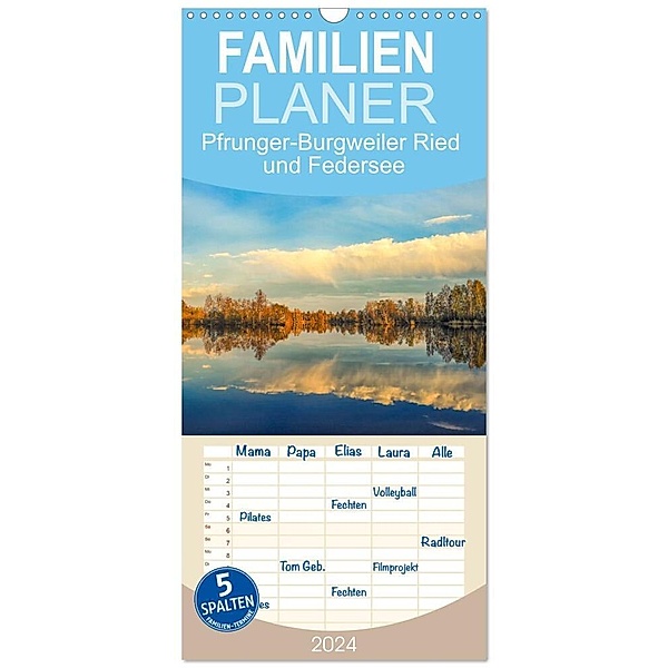Familienplaner 2024 - Pfrunger-Burgweiler Ried und Federsee mit 5 Spalten (Wandkalender, 21 x 45 cm) CALVENDO, Christine Horn