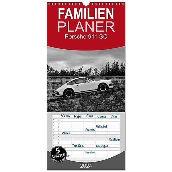 Familienplaner 2024 - Porsche 911 SC mit 5 Spalten (Wandkalender, 21 x 45 cm) CALVENDO, Ingo Laue