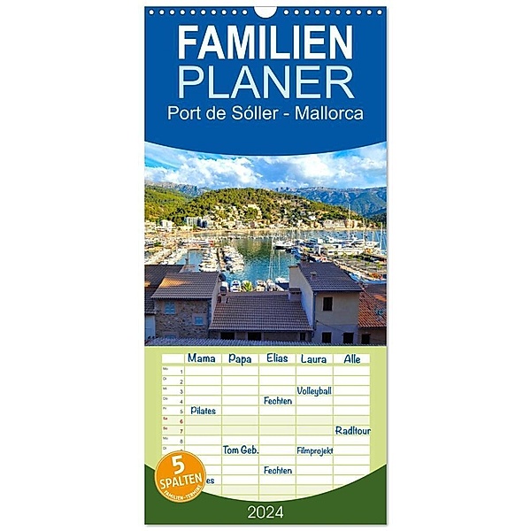 Familienplaner 2024 - Port de Sóller - Mallorca mit 5 Spalten (Wandkalender, 21 x 45 cm) CALVENDO, Piera Marlena Büchler