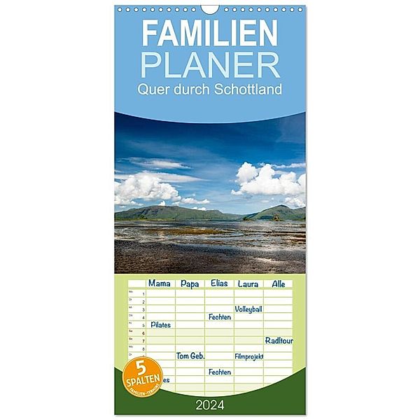 Familienplaner 2024 - Quer durch Schottland mit 5 Spalten (Wandkalender, 21 x 45 cm) CALVENDO, Frank Gärtner - franky242 photography