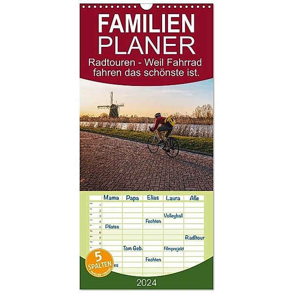 Familienplaner 2024 - Radtouren - Weil Fahrrad fahren das schönste ist. mit 5 Spalten (Wandkalender, 21 x 45 cm) CALVENDO, M. Scott