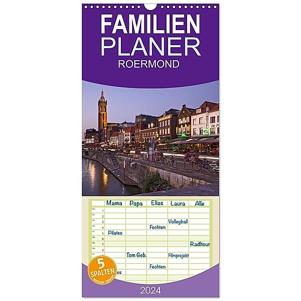 Familienplaner 2024 - ROERMOND mit 5 Spalten (Wandkalender, 21 x 45 cm) CALVENDO, U boeTtchEr