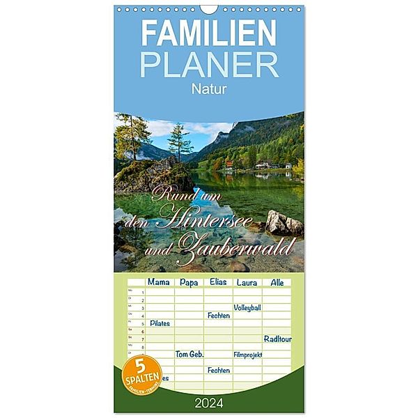 Familienplaner 2024 - Rund um den Hintersee und Zauberwald mit 5 Spalten (Wandkalender, 21 x 45 cm) CALVENDO, Dieter-M. Wilczek