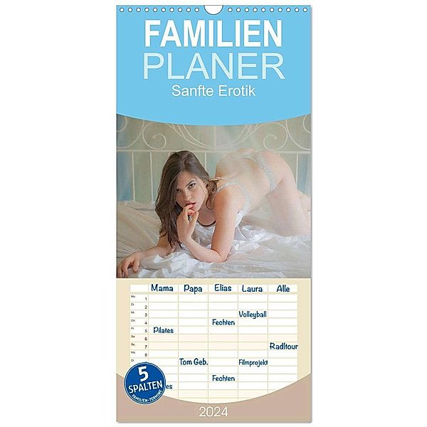 Familienplaner 2024 - Sanfte Erotik mit 5 Spalten (Wandkalender, 21 x 45 cm) CALVENDO, docskh
