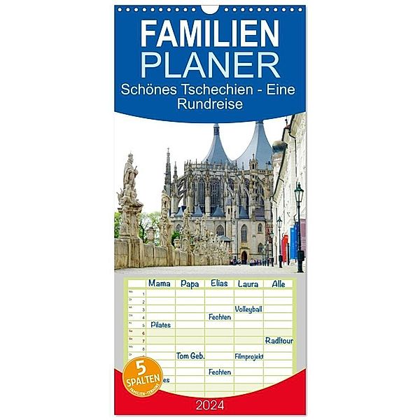 Familienplaner 2024 - Schönes Tschechien - Eine Rundreise mit 5 Spalten (Wandkalender, 21 x 45 cm) CALVENDO, Gisela Kruse