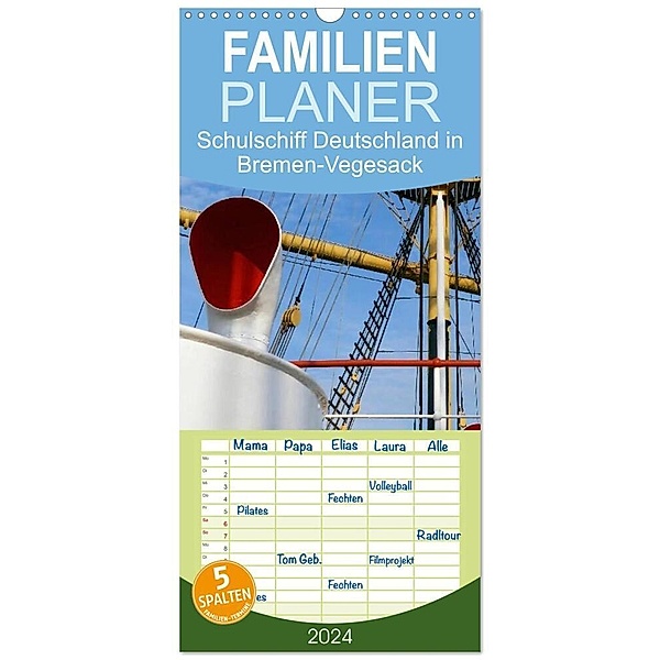 Familienplaner 2024 - Schulschiff Deutschland in Bremen-Vegesack mit 5 Spalten (Wandkalender, 21 x 45 cm) CALVENDO, Happyroger