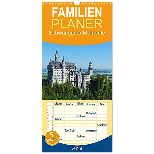 Familienplaner 2024 - Schwangauer Momente mit 5 Spalten (Wandkalender, 21 x 45 cm) CALVENDO, Holger Felix