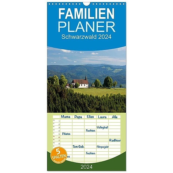 Familienplaner 2024 - Schwarzwald 2024 mit 5 Spalten (Wandkalender, 21 x 45 cm) CALVENDO, Kalender365.com