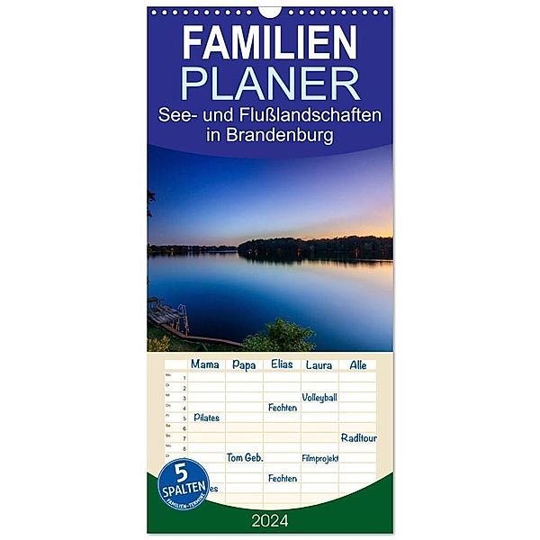 Familienplaner 2024 - See- und Flußlandschaften in Brandenburg mit 5 Spalten (Wandkalender, 21 x 45 cm) CALVENDO, Thomas Jahnke