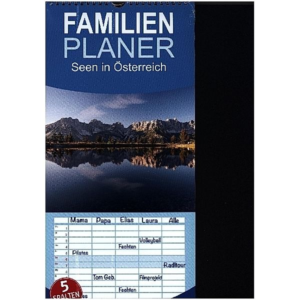 Familienplaner 2024 - Seen in Österreich mit 5 Spalten (Wandkalender, 21 x 45 cm) CALVENDO, Calvendo, Katrin Streiparth