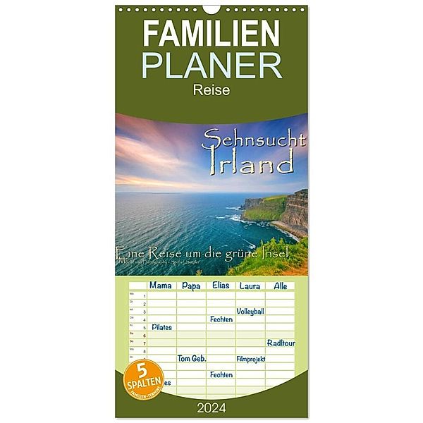 Familienplaner 2024 - Sehnsucht Irland - Éire mit 5 Spalten (Wandkalender, 21 x 45 cm) CALVENDO, Stefan Sattler