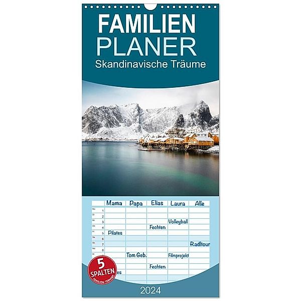 Familienplaner 2024 - Skandinavischer Traum mit 5 Spalten (Wandkalender, 21 x 45 cm) CALVENDO, Stefan Schröder Photography