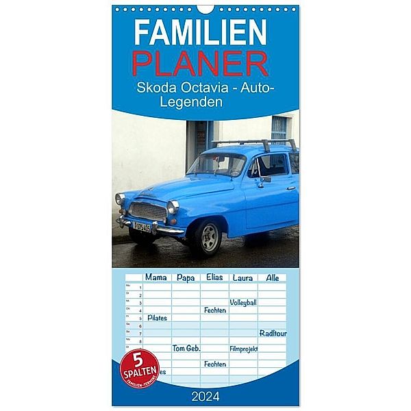 Familienplaner 2024 - Skoda Octavia - Auto-Legenden mit 5 Spalten (Wandkalender, 21 x 45 cm) CALVENDO, Henning von Löwis of Menar