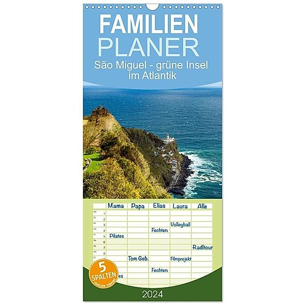 Familienplaner 2024 - São Miguel - Grüne Insel im Atlantik mit 5 Spalten (Wandkalender, 21 x 45 cm) CALVENDO, Silvia Drafz