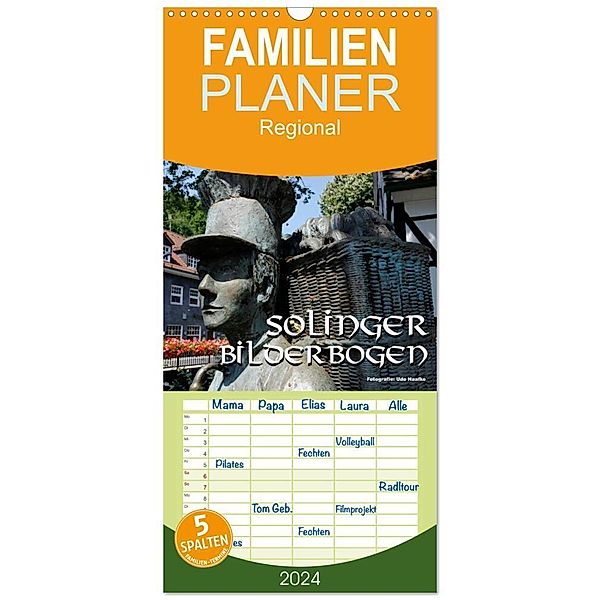 Familienplaner 2024 - Solinger Bilderbogen 2024 mit 5 Spalten (Wandkalender, 21 x 45 cm) CALVENDO, Udo Haafke