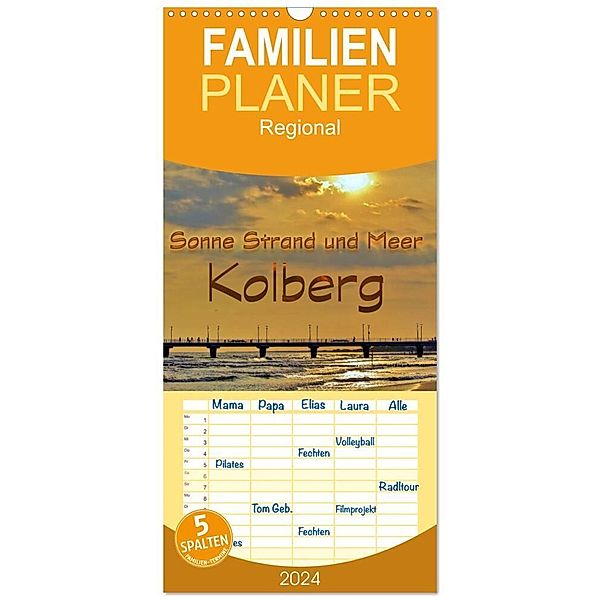 Familienplaner 2024 - Sonne Strand und Meer in Kolberg mit 5 Spalten (Wandkalender, 21 x 45 cm) CALVENDO, Paul Michalzik