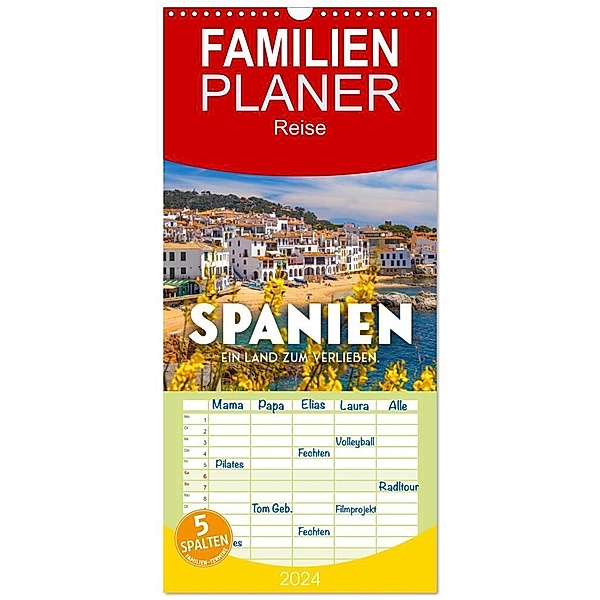 Familienplaner 2024 - Spanien - ein Land zum Verlieben. mit 5 Spalten (Wandkalender, 21 x 45 cm) CALVENDO, SF