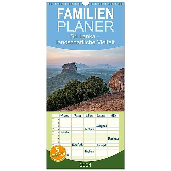 Familienplaner 2024 - Sri Lanka - landschaftliche Vielfalt mit 5 Spalten (Wandkalender, 21 x 45 cm) CALVENDO, Frank Brehm