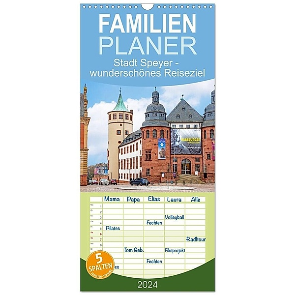 Familienplaner 2024 - Stadt Speyer - wunderschönes Reiseziel mit 5 Spalten (Wandkalender, 21 x 45 cm) CALVENDO, Nina Schwarze