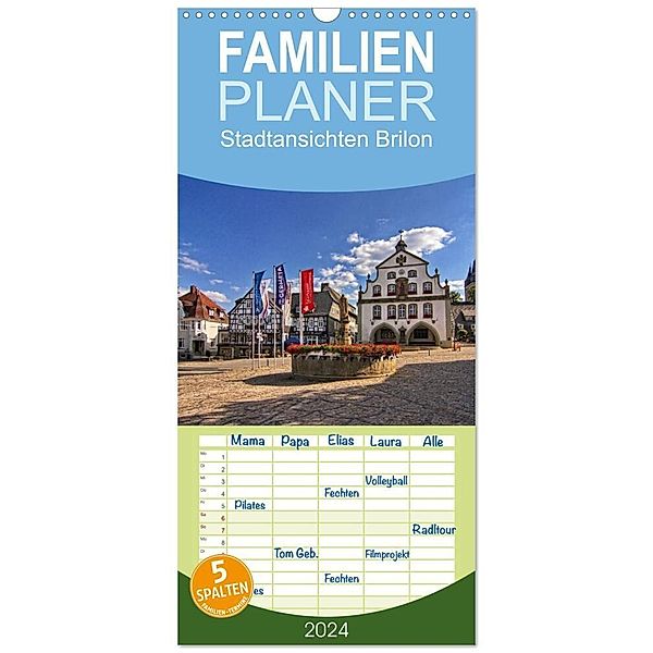 Familienplaner 2024 - Stadtansichten Brilon mit 5 Spalten (Wandkalender, 21 x 45 cm) CALVENDO, Detlef Thiemann