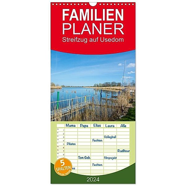 Familienplaner 2024 - Streifzug auf Usedom mit 5 Spalten (Wandkalender, 21 x 45 cm) CALVENDO, Christiane Kulisch