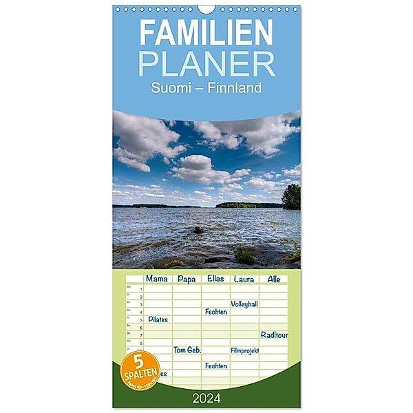 Familienplaner 2024 - Suomi - Finnland mit 5 Spalten (Wandkalender, 21 x 45 cm) CALVENDO, Peter Härlein